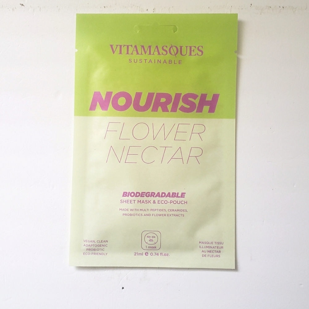 ⭐4/$15 Vitamasques Nourish Flower Nectar Biodegradable Face Sheet Mask